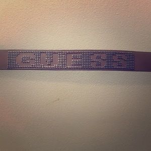 Brown leather guess belt